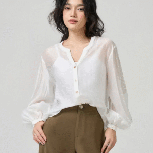 Áo Sơ Mi Cổ Tàu Tay Chuông